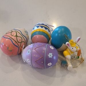 Vintage Easter Wooden Egg Toy Decor